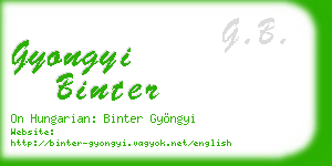 gyongyi binter business card